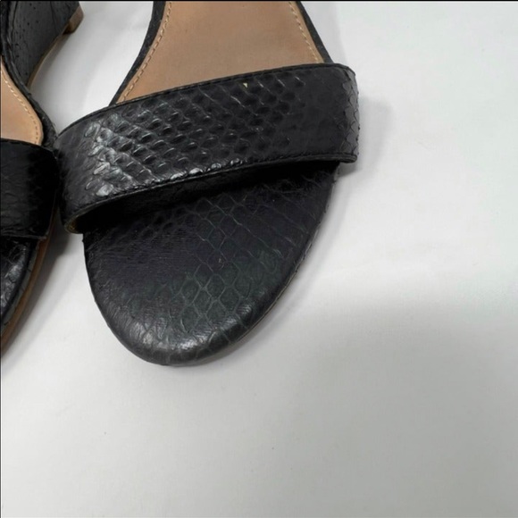 Tory Burch Savannah Wedge Black Gold Sandal Women Size 6 - Picture 10 of 11